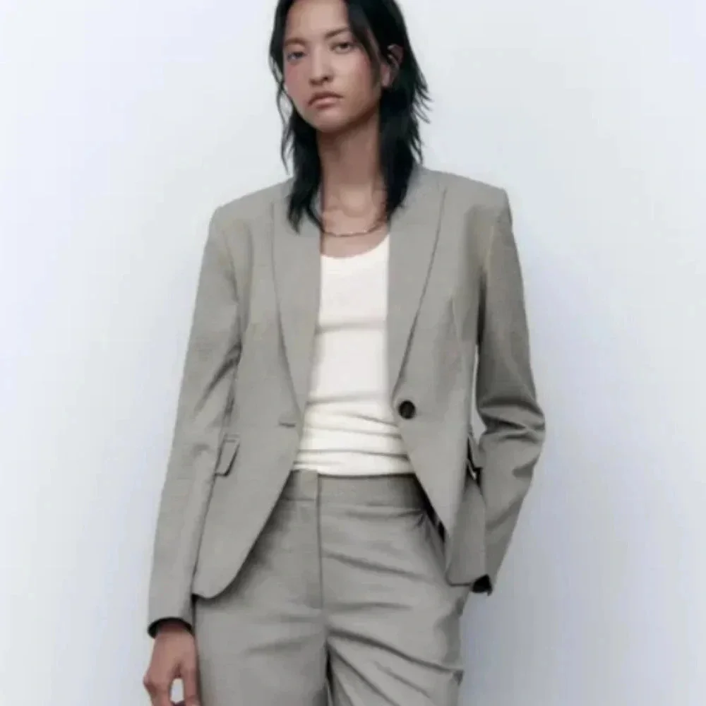 Zara Houndstooth Button Front Blazer Size 2
